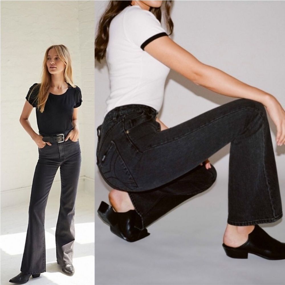 ROLLA'S Black Flare & Wide Leg Jeans - Picture 1 of 11